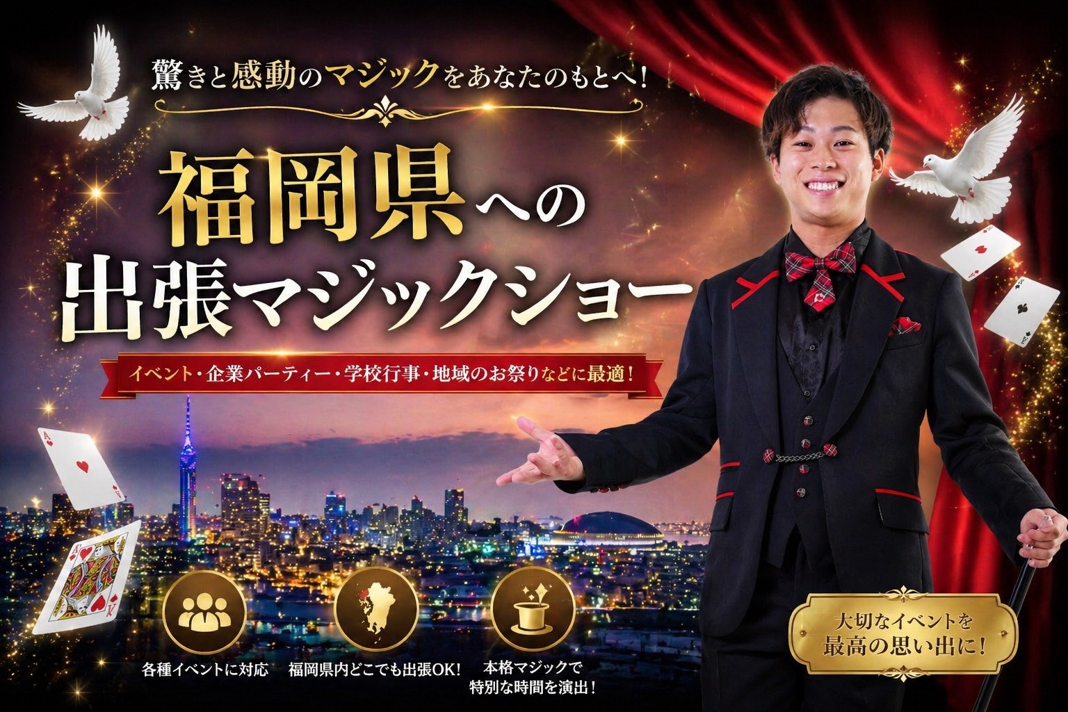 福岡マジシャンの福岡県への出張マジック