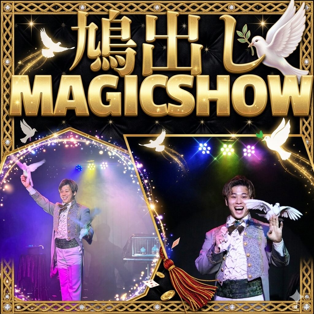 プロマジシャンによる鳩を出すマジック