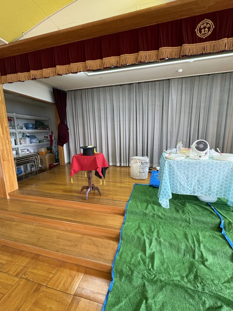 しゃぼん玉ショーの会場の様子